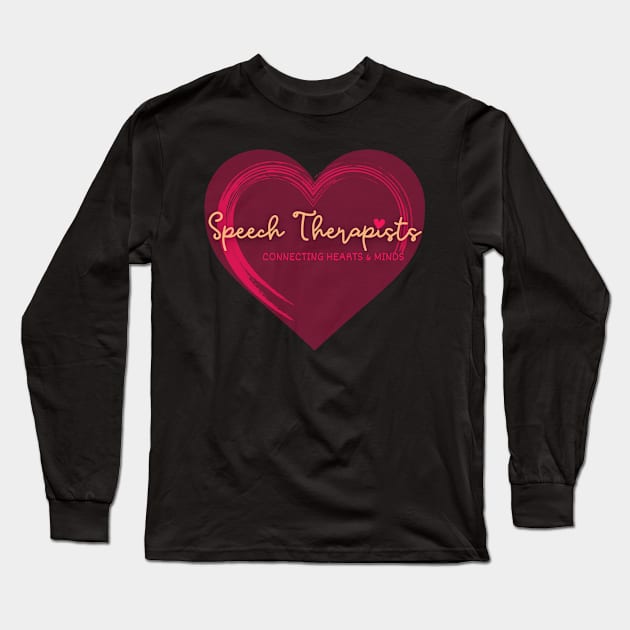 Speech Therapists – Hearts and Minds – Pink Hearts Long Sleeve T-Shirt by bumpyroadway08